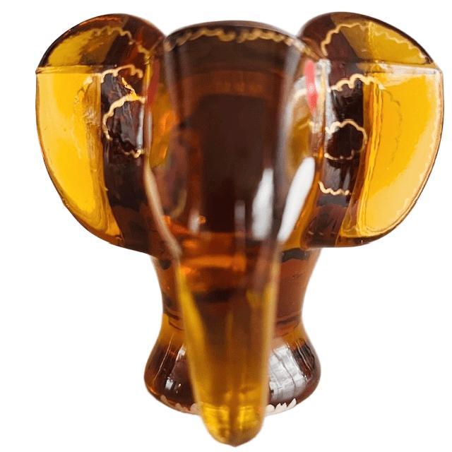 Vintage Amber Glass Decorative Elephant Pipe Holder from Moser Royo, 1930s For Sale - Image 6 of 8