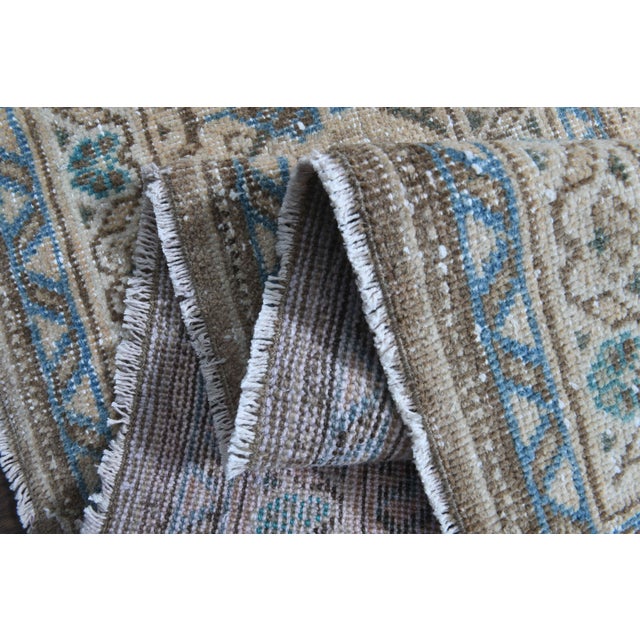 1970s Vintage Persian Handmade Wool Cotton Brown Area Rug For Sale - Image 10 of 11