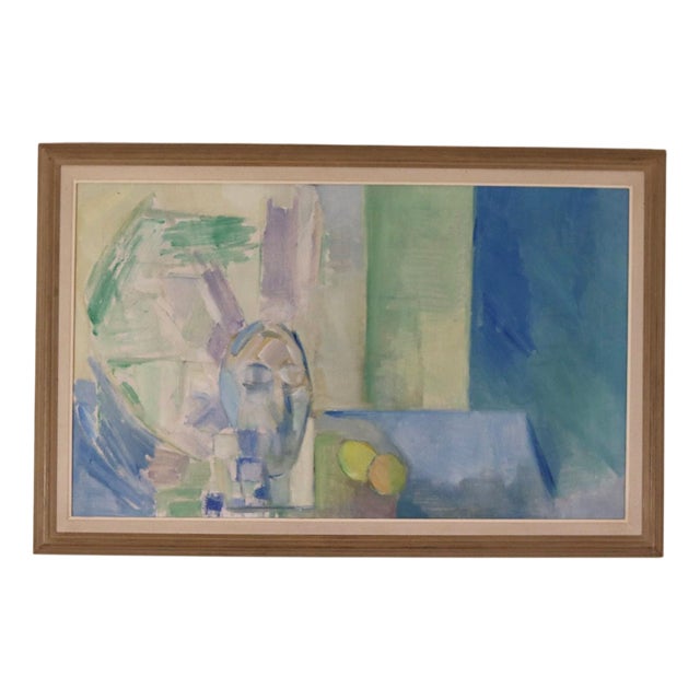 Blue and Green, 1970s, Oil on Canvas, Framed For Sale