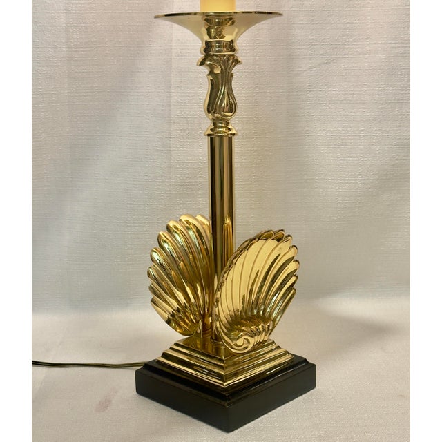 Brass 1970s Sarried, LTD Solid Brass Shell Candlestick Table For Sale - Image 8 of 13