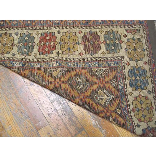 1890s Brown Diamond Antique Caucasian Karabagh Carpet 3'10" X 6'6" Handknotted Wool Rug For Sale In New York - Image 6 of 6