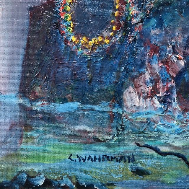 Original painting on canvas board 16 x 20 Overall size with vintage frame is 20 x 24 Signed lower right