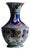 Handmade Ceramic Classic Vase (30cm) – Cobalt Blue Shoulder & Spring Blossoms – Timeless Floral Decor For Sale