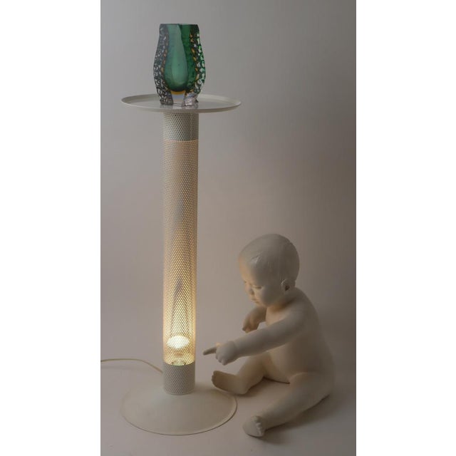 White Perforated Metal Floor Lamp from Ikea, 1980s For Sale - Image 16 of 18