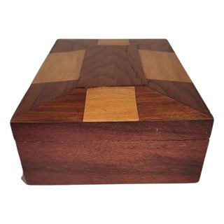 19th C Inlaid Wood Jewelry Box For Sale