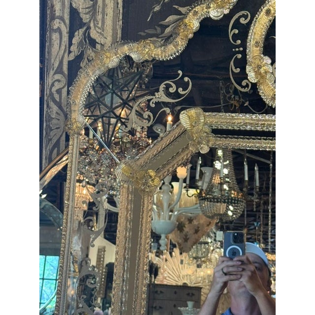 Fine Venetian Gold Etched Glass Mirrors For Sale - Image 4 of 7