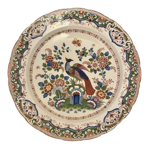 1906 Antique Booths “Old Dutch” Peacock Motif England Bowl