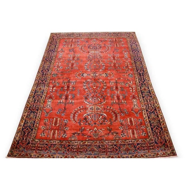 Middle Eastern Hand-Knotted Sarough Floral Pattern Rug For Sale - Image 9 of 11