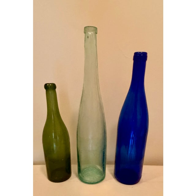 Vintage Long Neck Bottles, Set of 3 For Sale - Image 12 of 12
