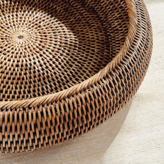 Burma Rattan Shallow Display Bowls, Set Of 2 For Sale - Image 9 of 9