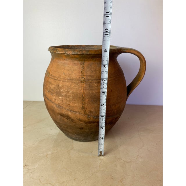Antique Rustic Terracotta Water Jug, Mediterranean Style For Sale - Image 11 of 11
