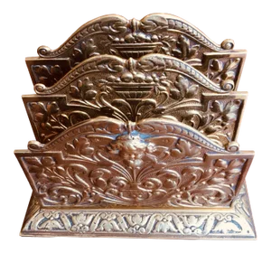 Antique Brass Three Slot Letter Holder