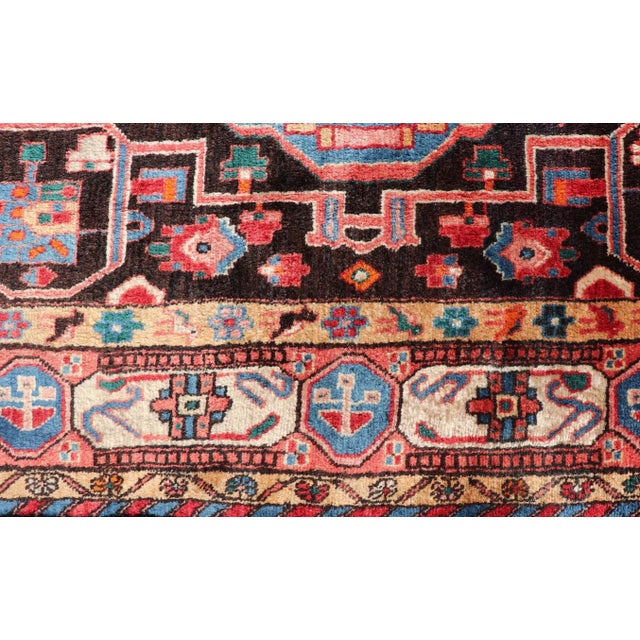 Brown Antique Persian Nahavand Rug With All-Over Sub-Geometric Tribal Design 5'3 X 9'4 For Sale - Image 8 of 12