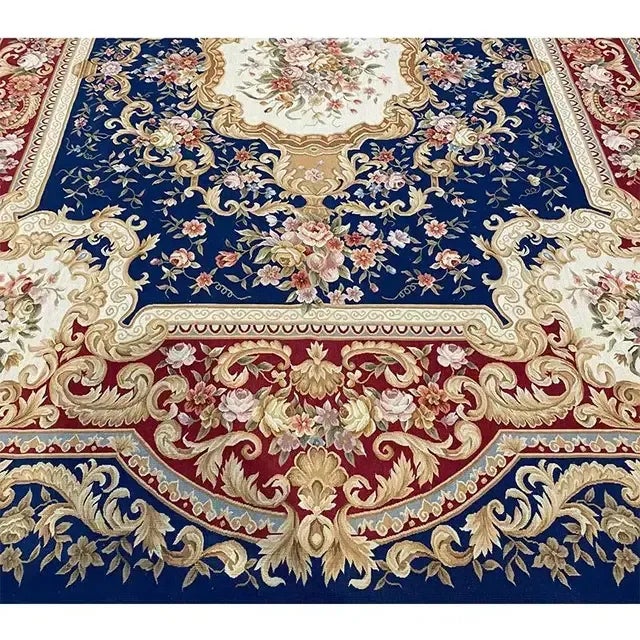 1990s Handwoven French Style Aubusson Area Rug 9’0″ X 12’0″ For Sale In Dallas - Image 6 of 12