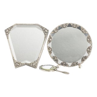 Early 20th Century Portuguese Silver Mirrors, Set of 3 For Sale