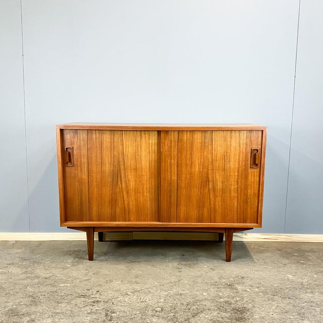 Sideboard with Sliding Doors in Teak, 1960s For Sale - Image 10 of 12