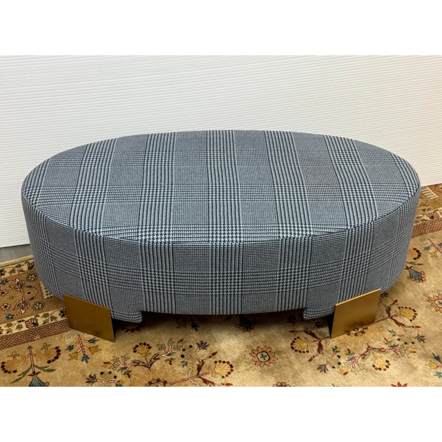 Jay Jeffers Design Glen Plaid Ottoman For Sale In San Francisco - Image 6 of 12