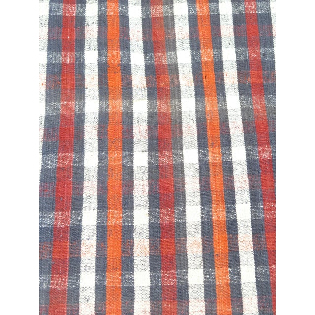 1960s Plaid Design Extra Long Kilim Runner Rug For Sale - Image 10 of 11