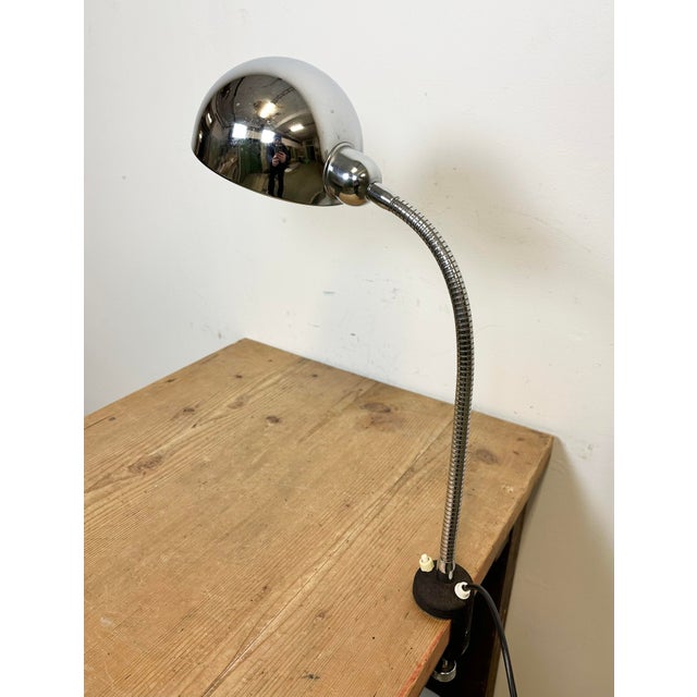 Vintage Italian Chrome Gooseneck Table Lamp, 1960s For Sale - Image 6 of 17