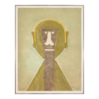 Rufino Tamayo - Cabeza en Amarillo, 1976 Signed Aquatint Etching 61/75- Abstract For Sale