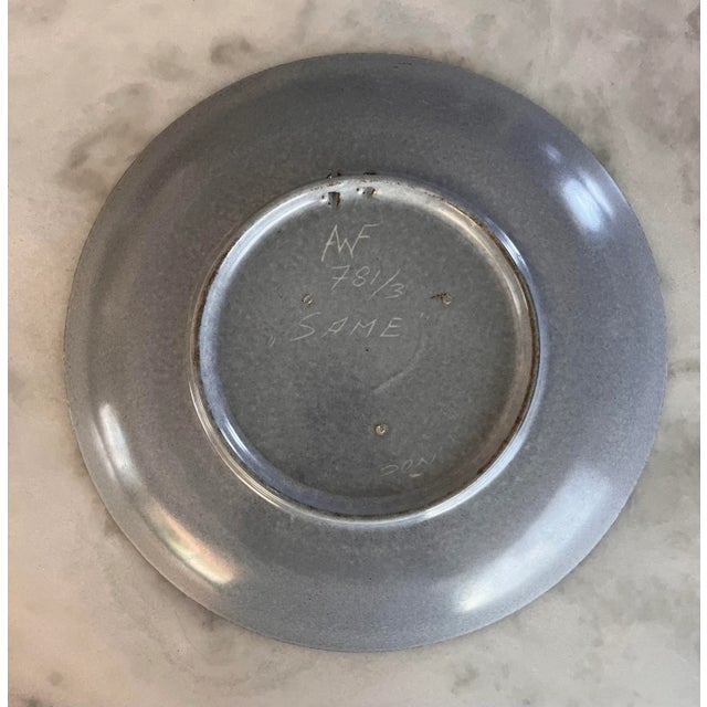 Vintage Norwegian Art Pottery Wall Plate For Sale - Image 9 of 10