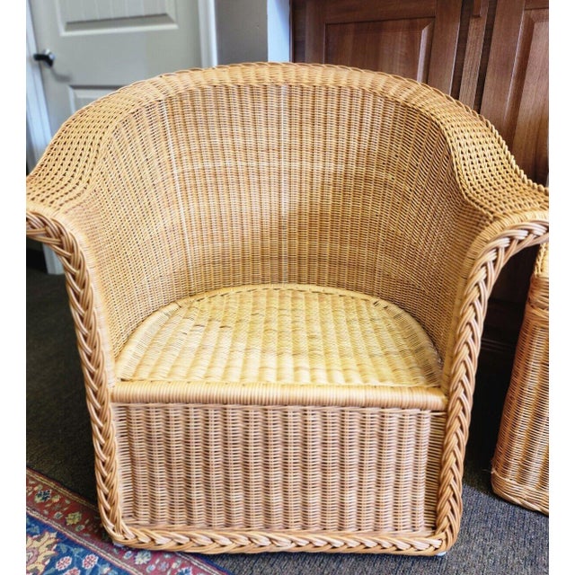 Vintage Large West Germany Wicker Rattan Lounge Chair Chairish