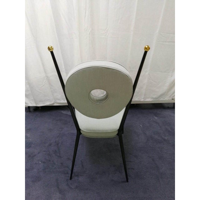 2020s Pair of Jonathan Adler Rondo Dining Chairs in Tussah Sky Fabric For Sale - Image 5 of 6