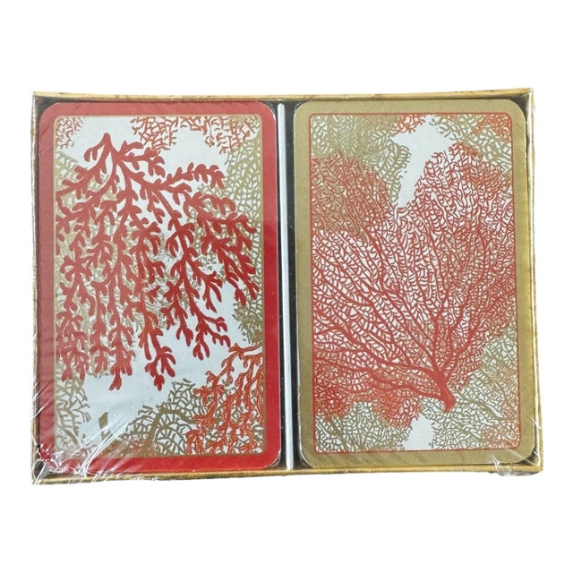 Caspari Sea Fans Double Deck Bridge Playing Cards by Janine Moore For Sale