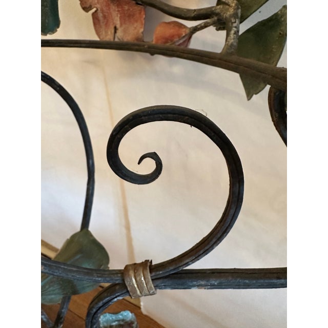 Metal Vintage Art Nouveau Painted Iron Plant Stand For Sale - Image 7 of 8