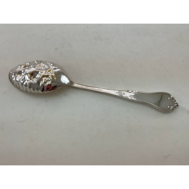 Traditional 1980s Silver Berry Spoon Partly Gilt , Chesterfield. For Sale - Image 3 of 14