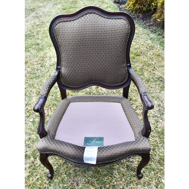 Fairfield Co Wood Armchair Vintage Traditional French Louis XV Parlor Accent For Sale - Image 10 of 12
