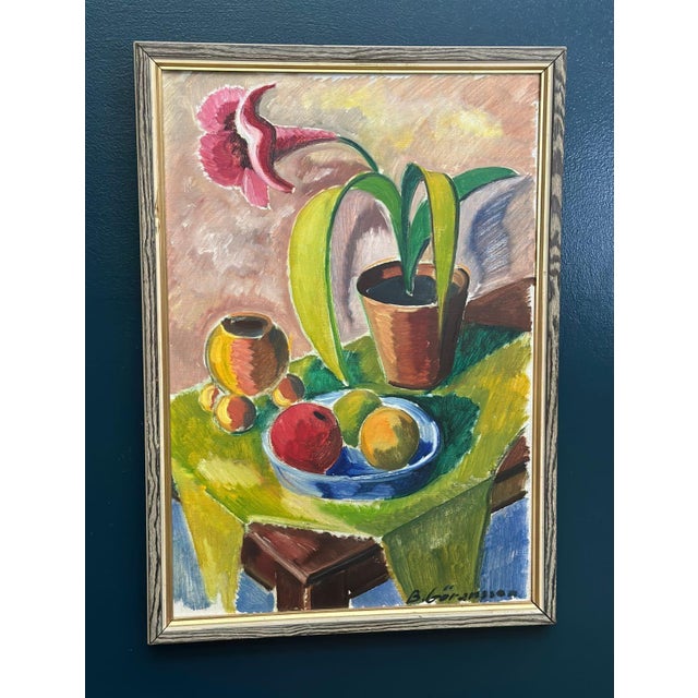 Bror Göransson, Flowers and Fruit, 1960s, Oil on Canvas, Framed For Sale - Image 7 of 14