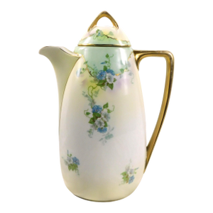 Royal Rudolstat Chocolate Pot Coffee Pot With Blue Flowers