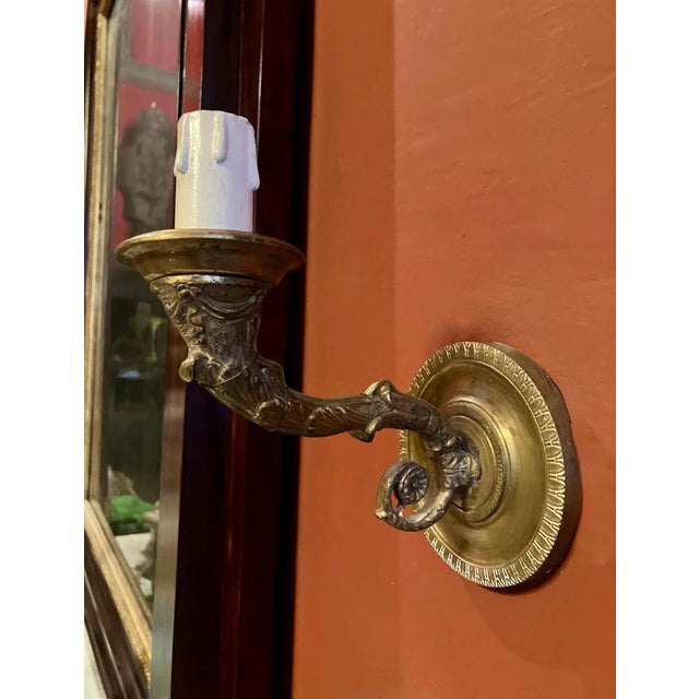 Italian Louis XVI Gilt Bronze Single-Arm Wall Light Sconces, Set of 2 For Sale - Image 11 of 12