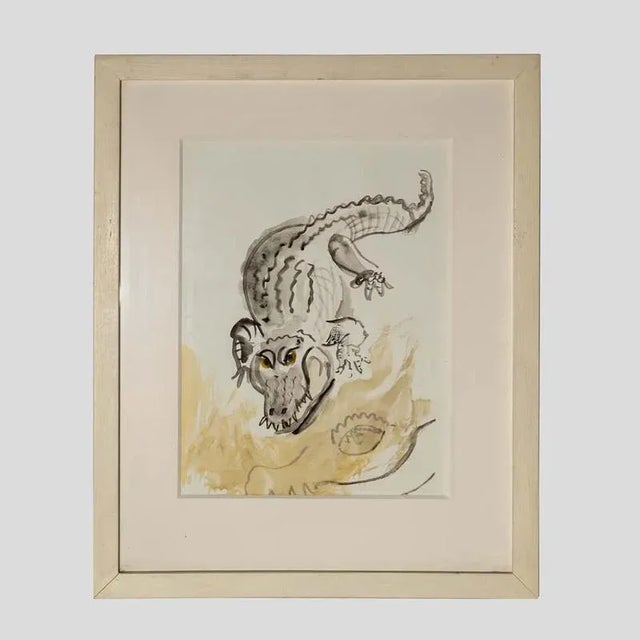 Beverley Isaacs, Crocodile, Watercolour, 2000s For Sale - Image 4 of 4