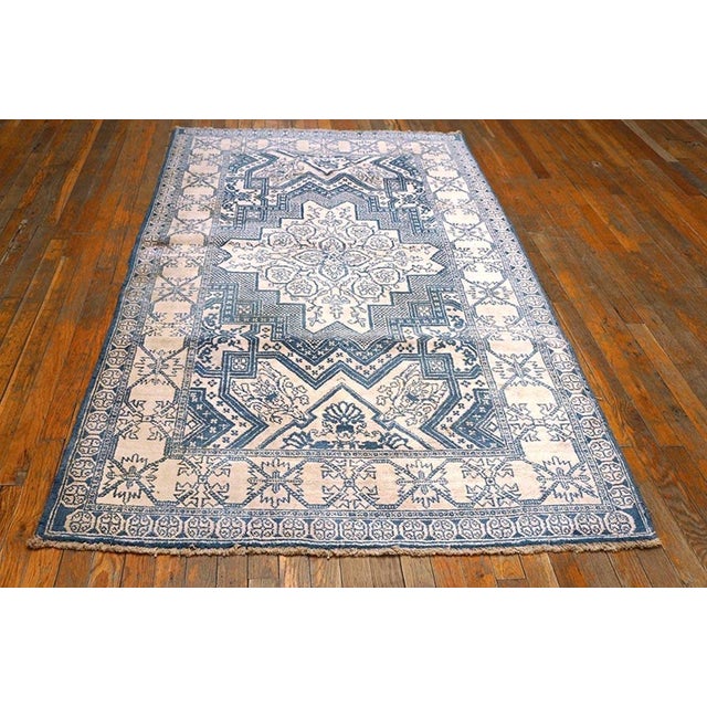 Antique Agra cotton rug, measures: 4' 1" x 6' 8". Antique Agra - Cotton Indian Ivory 1930s Ivory Rug, Circa Date: 1930s....