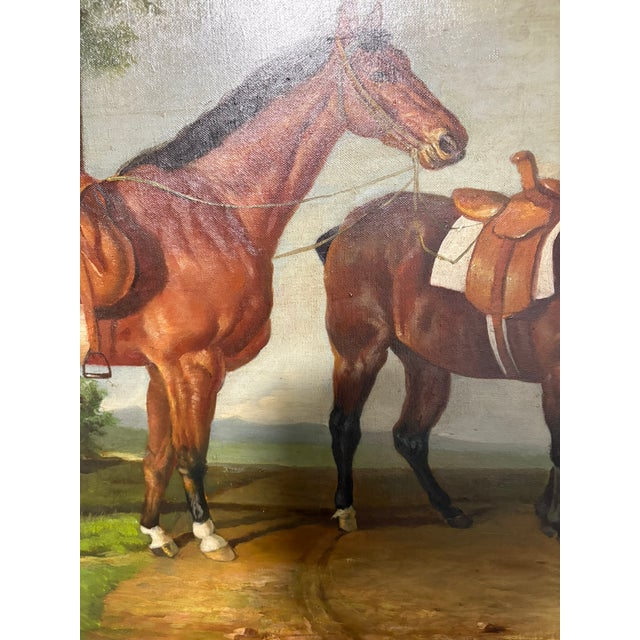 Early 20th Century Oil on Canvas British School "Horses & Rider" by Pastor, Early 20th Century For Sale - Image 5 of 10