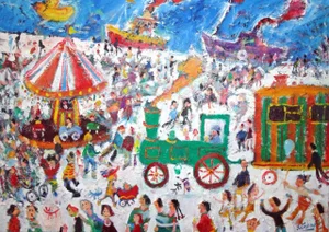Simeon Stafford Northern Fair: Contemporary Naive School Oil Painting 2004