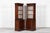 Pair of 19th century English mahogany glazed cabinets. Georgian style with brass grilled doors and glass shelves with...