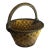 Vintage Brass Loop-Handled Dimpled Basket For Sale
