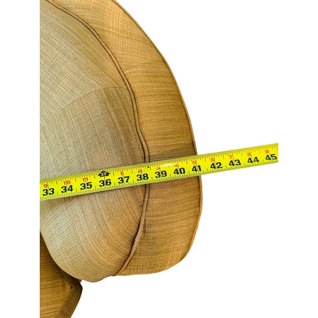 Pair of Schnadig for Havertys Contemporary Barrel Swivel Chairs in Toasted Maize Made in U S A For Sale - Image 11 of 14