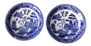Vintage Blue Willow Bowls Pair