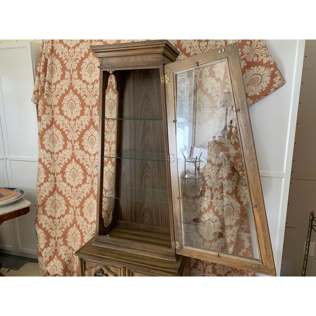 Brown 1960s Mid Century Obelisk Curio Cabinet For Sale - Image 8 of 12