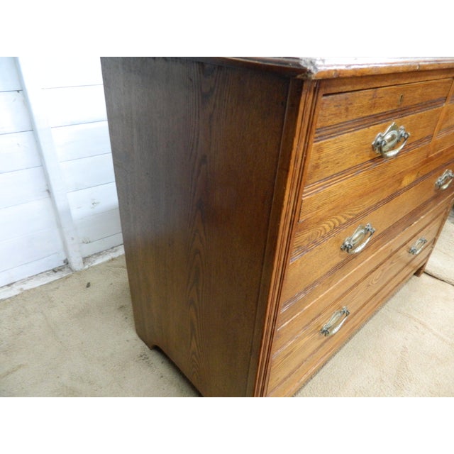 Edwardian Oak Chest of Drawers, 1890s For Sale - Image 10 of 18