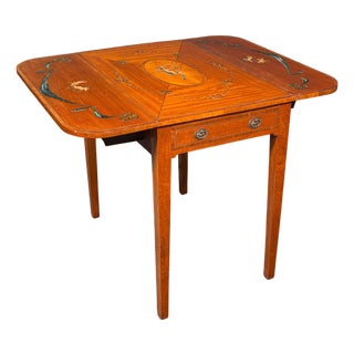 Antique Pembroke Table, English, Satinwood, Drop Leaf, Occasional, Tea, Regency For Sale
