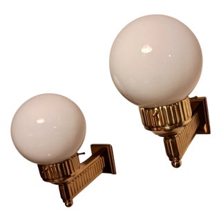 Astoria Brass Wall Lights by Josef Hoffmann, Set of 2 For Sale