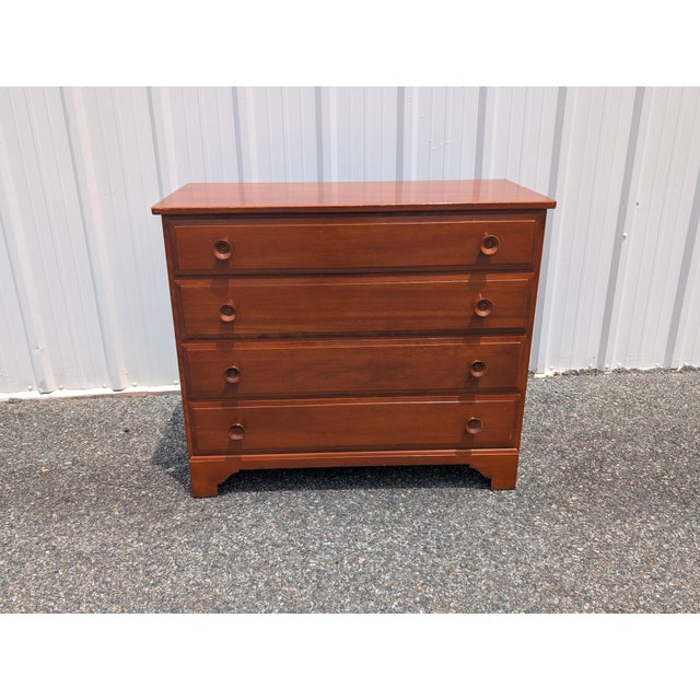 Vintage Whitney Solid Cherry 4-Drawer Farmhouse Style Chest For Sale - Image 4 of 13