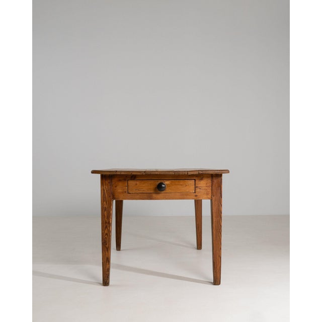 1900-1909 Scandinavia Warm Honey Oak Oak Side Table With Drawer For Sale - Image 4 of 11