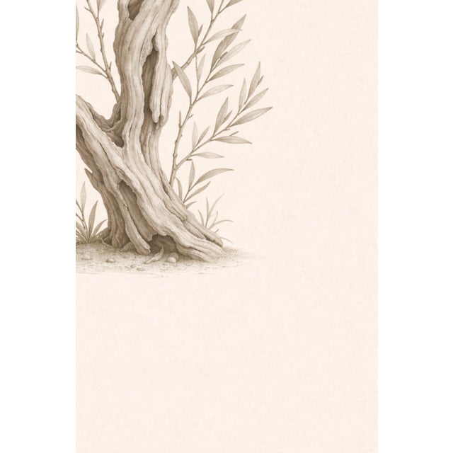 Driftwood Botanical Study, Minimal Coastal Nature Art Print, 24" × 36" For Sale - Image 9 of 10