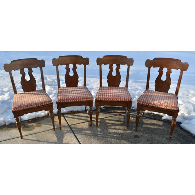 Brown Vintage Set of Six Bernhardt British Colonial Style Dining Chairs For Sale - Image 8 of 13